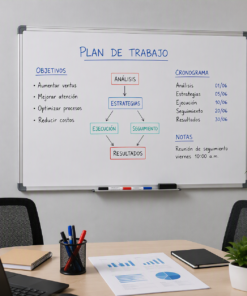 PIZARRA BLANCA PARA OFICINA, CAPACITACIÓN Y USO ESCOLAR.