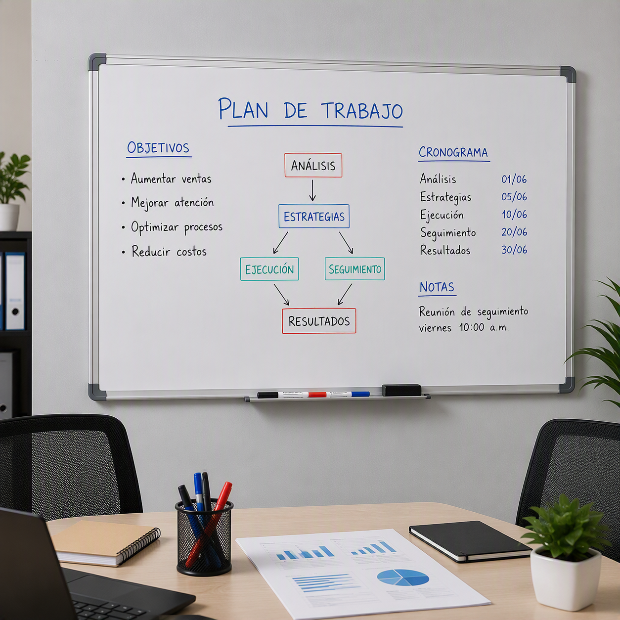 PIZARRA BLANCA PARA OFICINA, CAPACITACIÓN Y USO ESCOLAR.